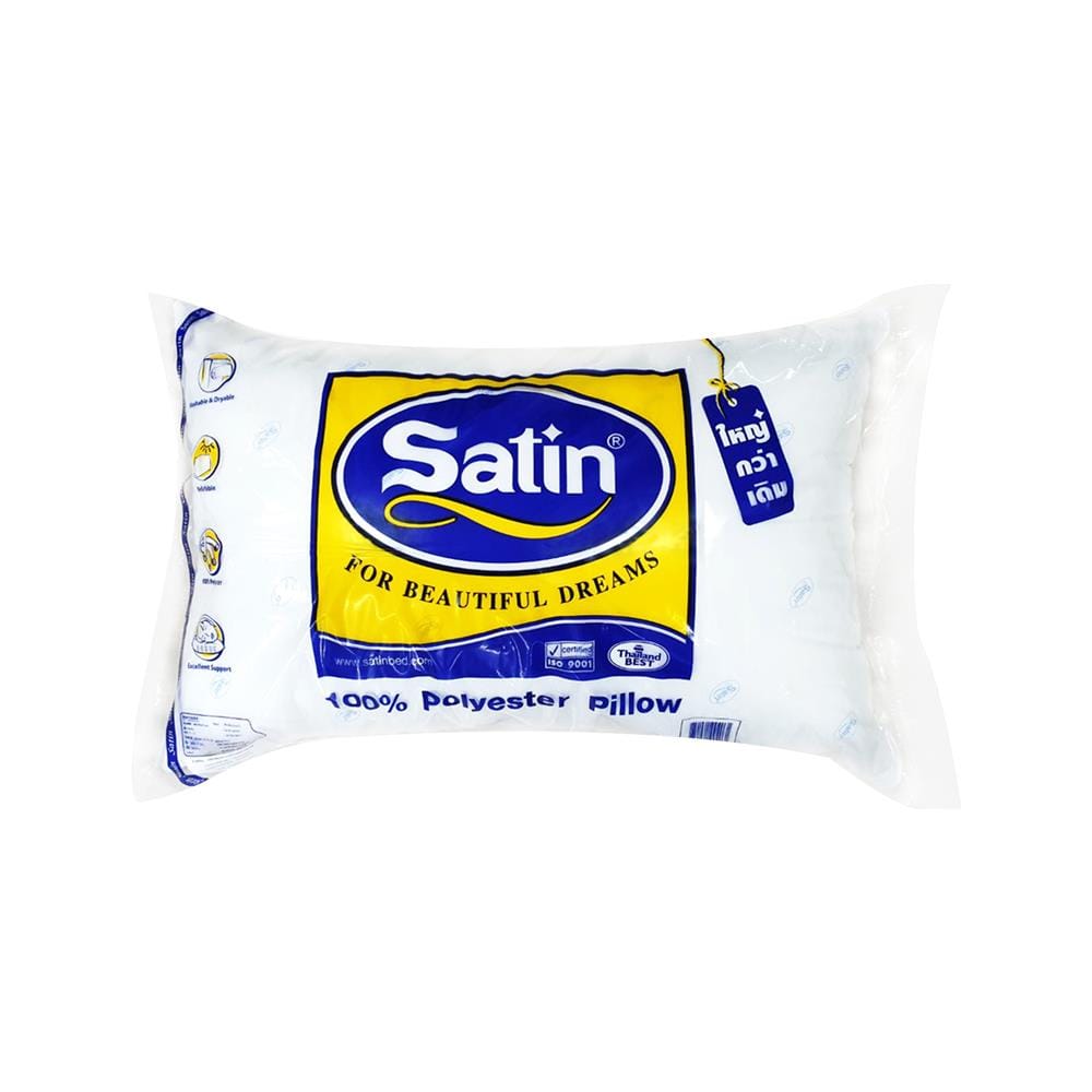 หมอนหนุน ใยสังเคราะห์ SATIN 19x29 นิ้ว สีขาว