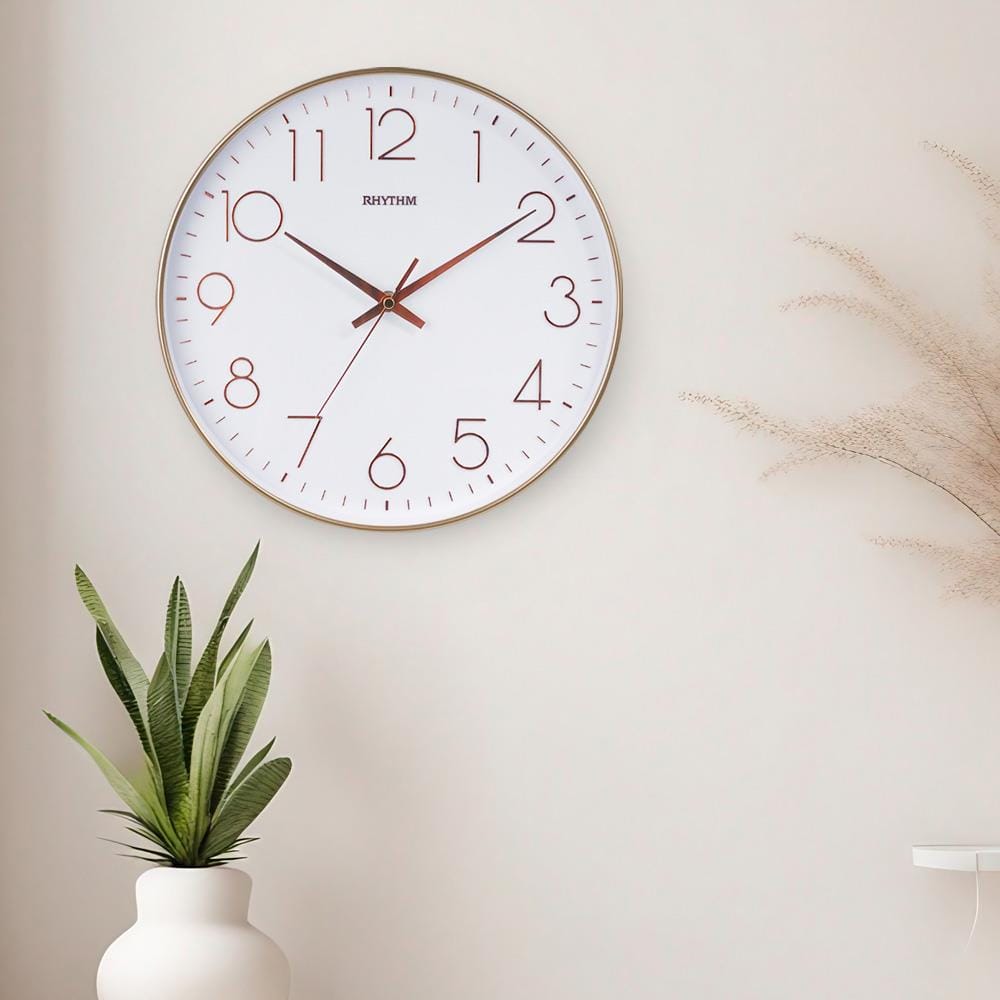 นาฬิกาแขวน RHYTHM CMG601NR13 12 นิ้ว สีโรสโกลด์