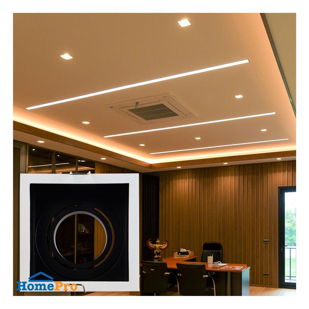 ดาวน์ไลท์ L&E HG 24-04609 3.3 นิ้ว สีขาว/ดำ เหลี่ยม