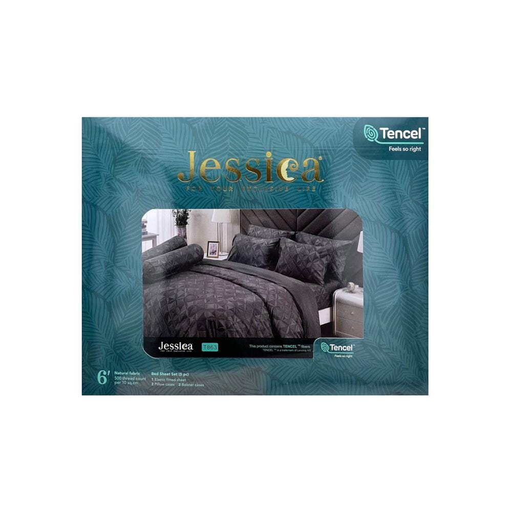 ชุดผ้าปูที่นอน 6 ฟุต 5 ชิ้น JESSICA TENCEL 20164-T863