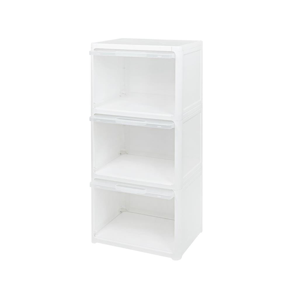 ตู้บานเปิดบน 3 ชั้น STACKO CATE 51x35x101 ซม. สีขาว