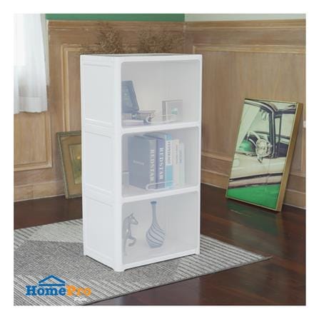 ตู้บานเปิดบน 3 ชั้น STACKO CATE 51x35x101 ซม. สีขาว_7