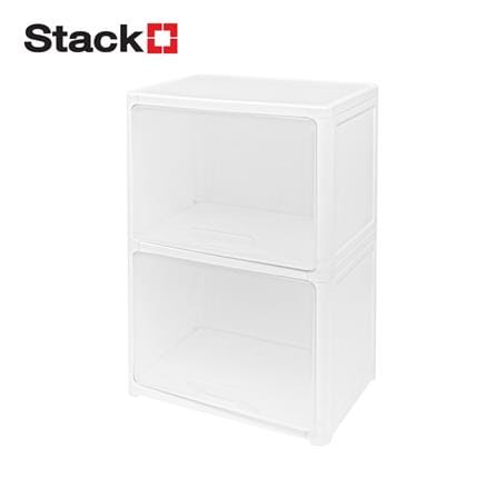 ตู้บานเปิดบน 2 ชั้น STACKO CATE 51x35x69 ซม. สีขาว_1