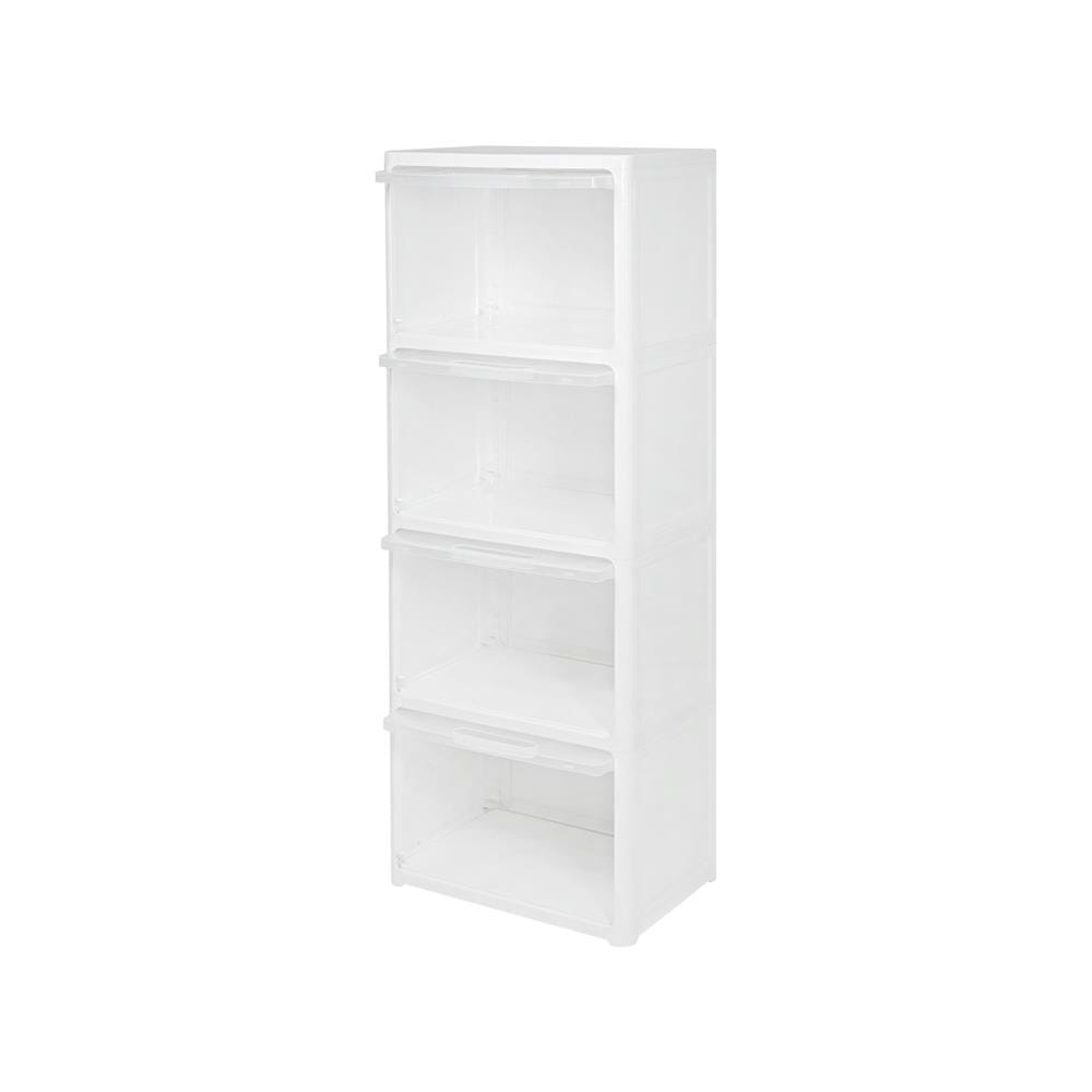 ตู้บานเปิดบน 4 ชั้น STACKO CATE 51x35x134 ซม. สีขาว