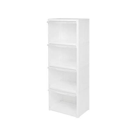 ตู้บานเปิดบน 4 ชั้น STACKO CATE 51x35x134 ซม. สีขาว_3