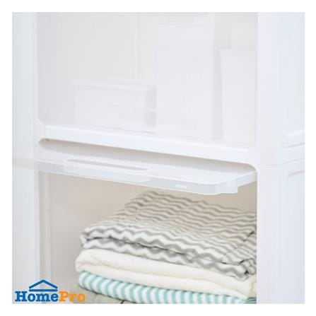 ตู้บานเปิดบน 4 ชั้น STACKO CATE 51x35x134 ซม. สีขาว_6