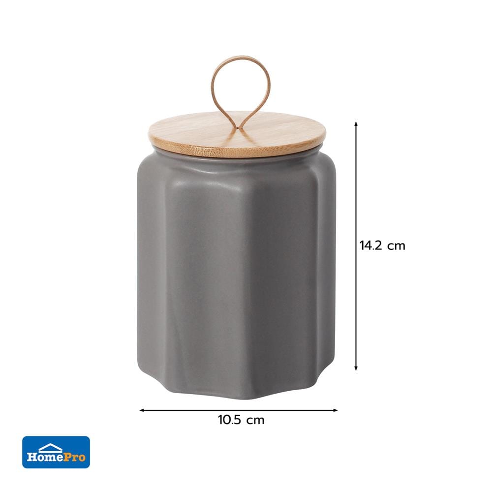 ขวดโหลเซรามิกฝาดึง KECH MASSY 1.5 ลิตร สีเทา