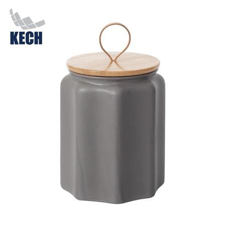 ขวดโหลเซรามิกฝาดึง KECH MASSY 1.5 ลิตร สีเทา_0