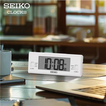 นาฬิกาดิจิทัล SEIKO CLOCKS QHL093W 1.9X5 นิ้ว สีขาว_5