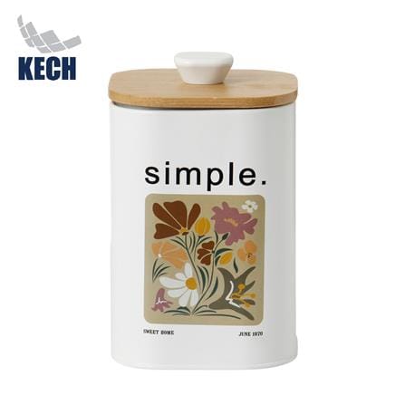 ขวดโหลเหลี่ยมฝาดึง KECH ALL BLOOM SIMPLE SS 1.4 ลิตร_0