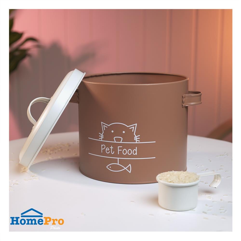 ขวดโหลกลมฝาดึง KECH PET FOOD 3.5 ลิตร สีน้ำตาล
