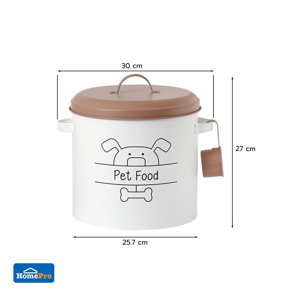 ขวดโหลกลมฝาดึง KECH PET FOOD 9.95 ลิตร สีขาว