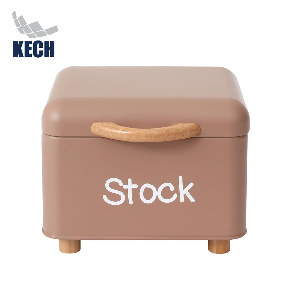 ขวดโหลเหลี่ยมฝาดึง KECH STOCK BOX 2 ลิตร สีน้ำตาล_1