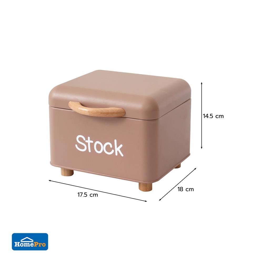 ขวดโหลเหลี่ยมฝาดึง KECH STOCK BOX 2 ลิตร สีน้ำตาล