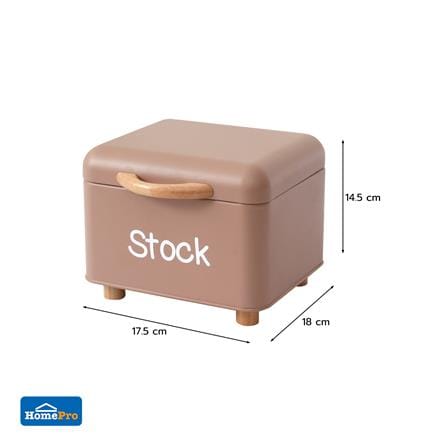 ขวดโหลเหลี่ยมฝาดึง KECH STOCK BOX 2 ลิตร สีน้ำตาล_6