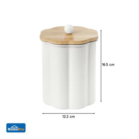 ขวดโหลกลมฝาดึง KECH PETAL 1 ลิตร สีครีม_5