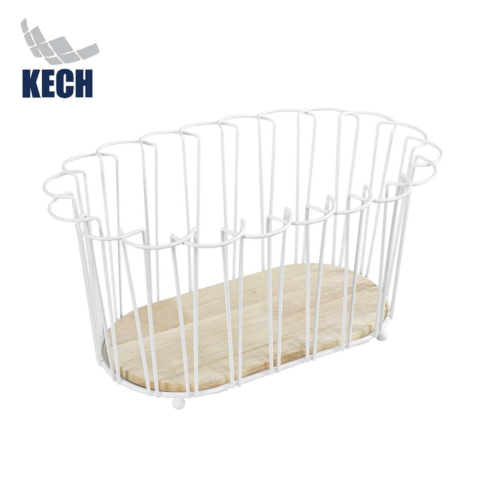 ตะกร้าผลไม้กลม KECH FLORIST 31.5 ซม. สีขาว_1