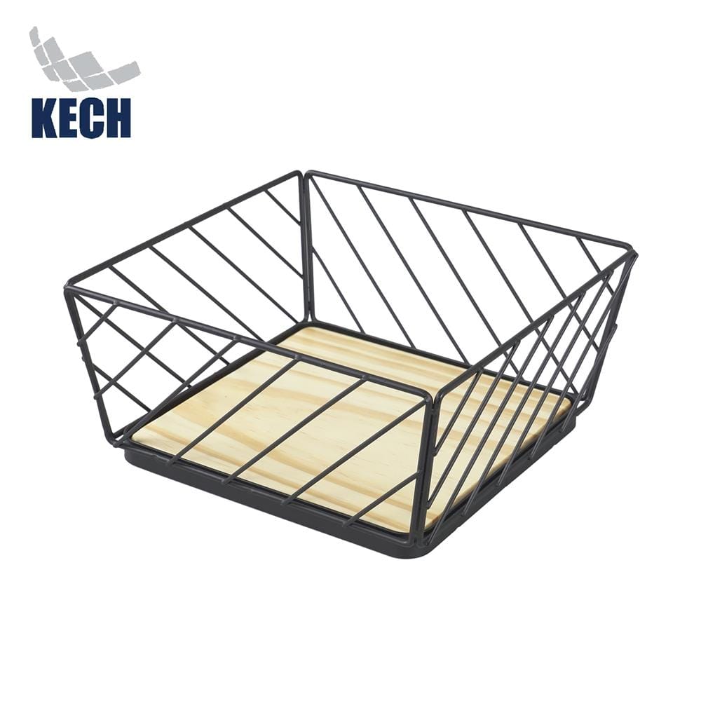 ตะกร้าผลไม้เหลี่ยม 23 ซม. KECH T-CHART สีดำ_1