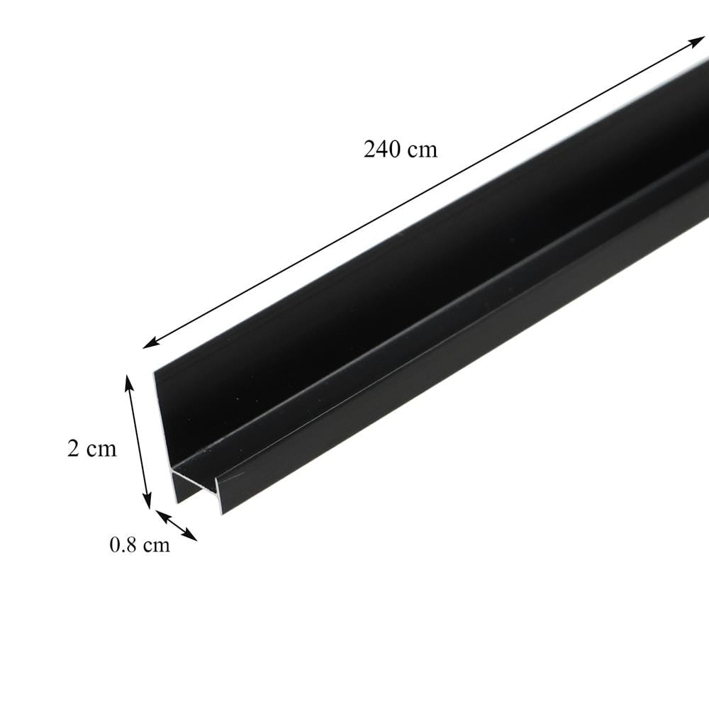 ตัวต่อผนัง อะลูมิเนียม CROBERN JA261 2X0.8X240 ซม. สีดำ