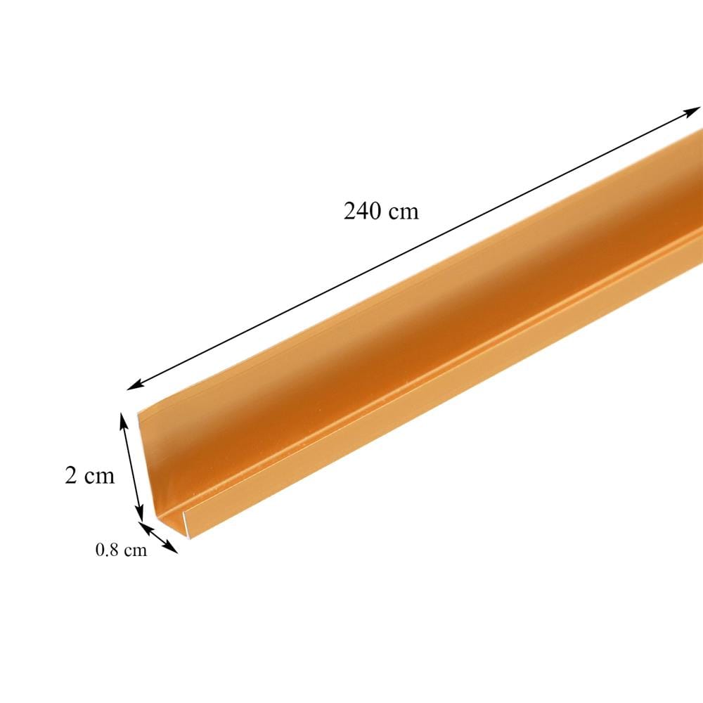 ตัวต่อผนัง อะลูมิเนียม CROBERN JA260 2X0.8X240 ซม. สีทอง