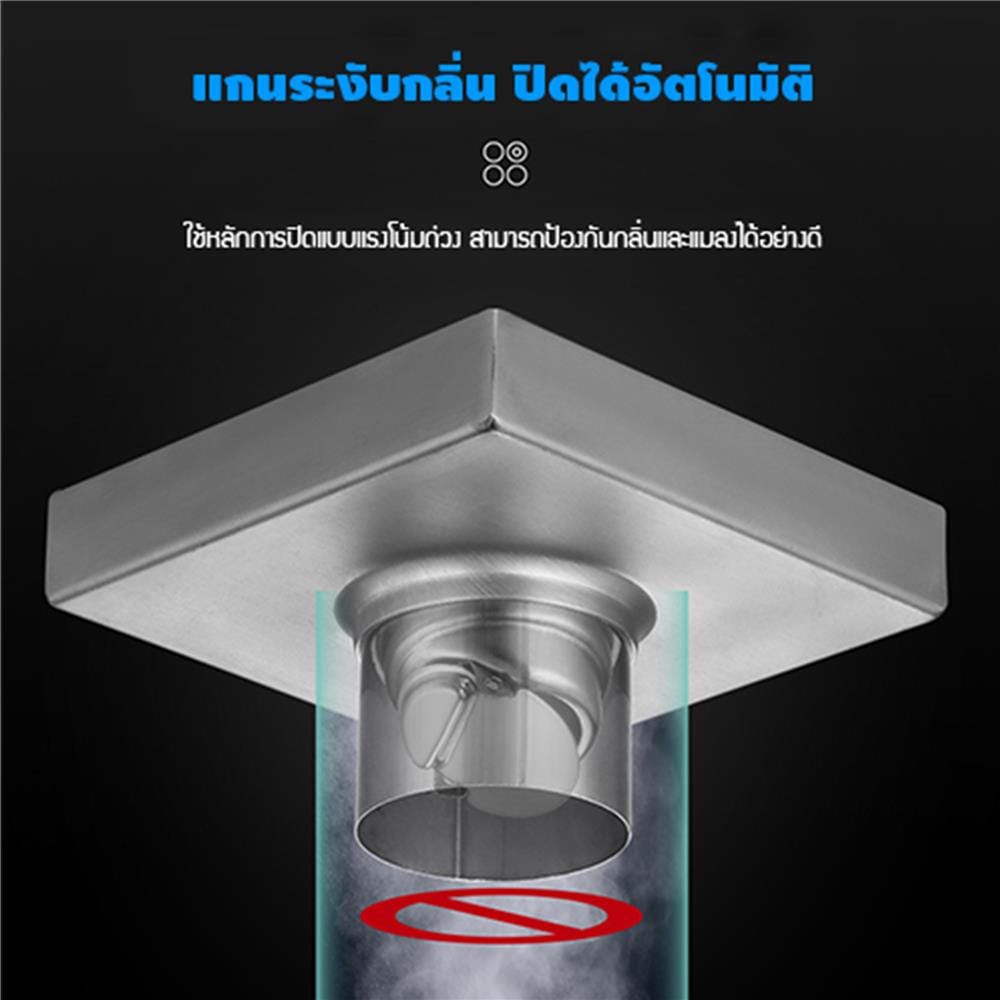 ตะแกรงกันกลิ่นเหลี่ยม CASSA CM0010 12 ซม. สีดำ