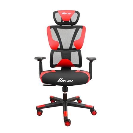 เก้าอี้สุขภาพ SURE HOKKU PL-41GM สีดำ/แดง_1