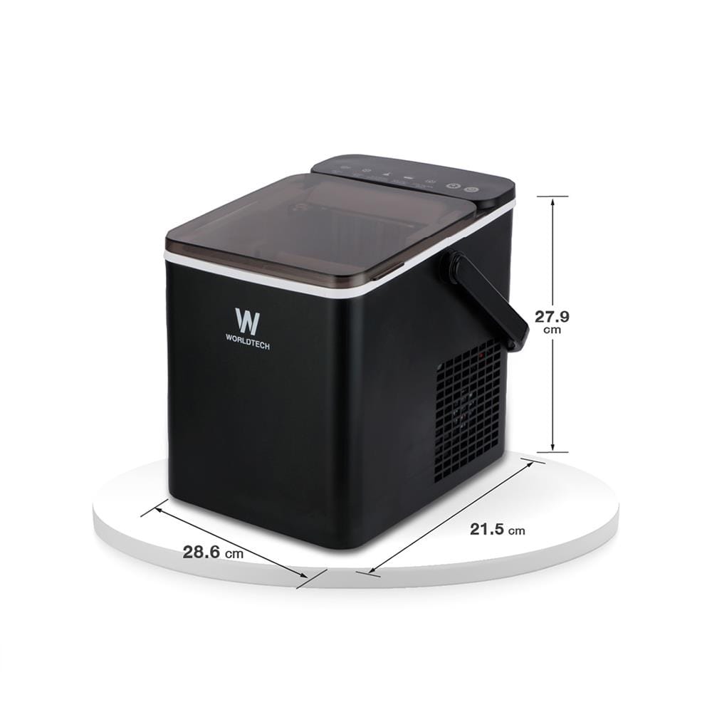 เครื่องทำน้ำแข็งอัตโนมัติ WORLDTECH WT-IM600A 1.2 ลิตร สีดำ