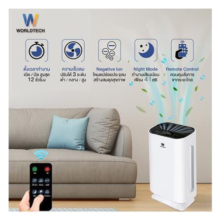 เครื่องฟอกอากาศ 50 ตร.ม. WORLDTECH WT-P50 สีขาว_3