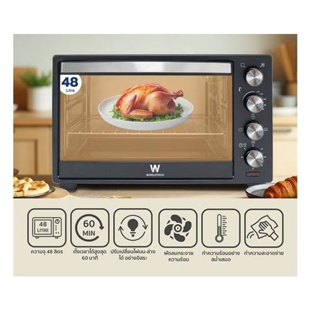 เตาอบเล็กแมนนวล WORLDTECH WT-OV48L สีดำ_4
