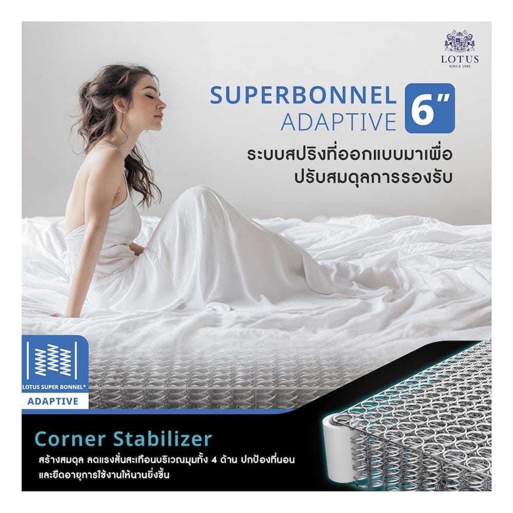 ที่นอนสปริง 5 ฟุต LOTUS รุ่น PREMIUM พร้อมหมอนหนุน 2 ชิ้น