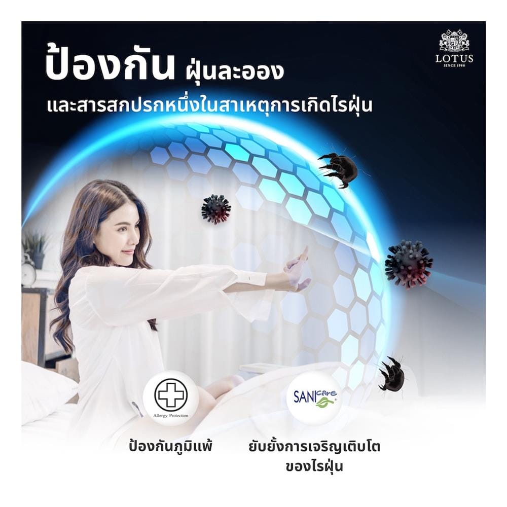ที่นอนสปริง 5 ฟุต LOTUS รุ่น PREMIUM พร้อมหมอนหนุน 2 ชิ้น