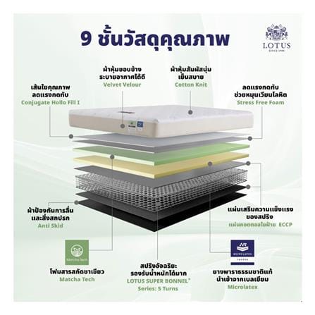 ที่นอนสปริง 3.5 ฟุต LOTUS รุ่น RENOA I พร้อมหมอนหนุน 1 ชิ้น_4