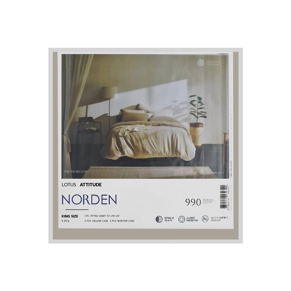 ชุดผ้าปูที่นอน 6 ฟุต 5 ชิ้น LOTUS NORDEN ND-MORGON