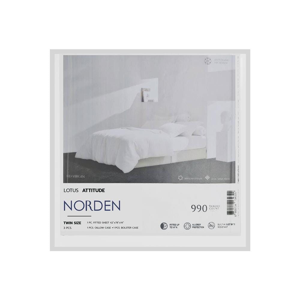 ชุดผ้าปูที่นอน 3.5 ฟุต 3 ชิ้น LOTUS NORDEN ND-VIRGIN