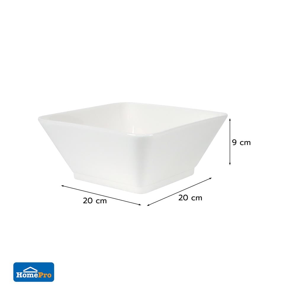 ชามเหลี่ยม PORCELAIN 8 นิ้ว KECH SNOW PROF.
