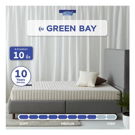 ที่นอนพ็อกเก็ตสปริง 6 ฟุต MIDAS รุ่น GREEN BAY พร้อมหมอนหนุน 2 ชิ้น_13