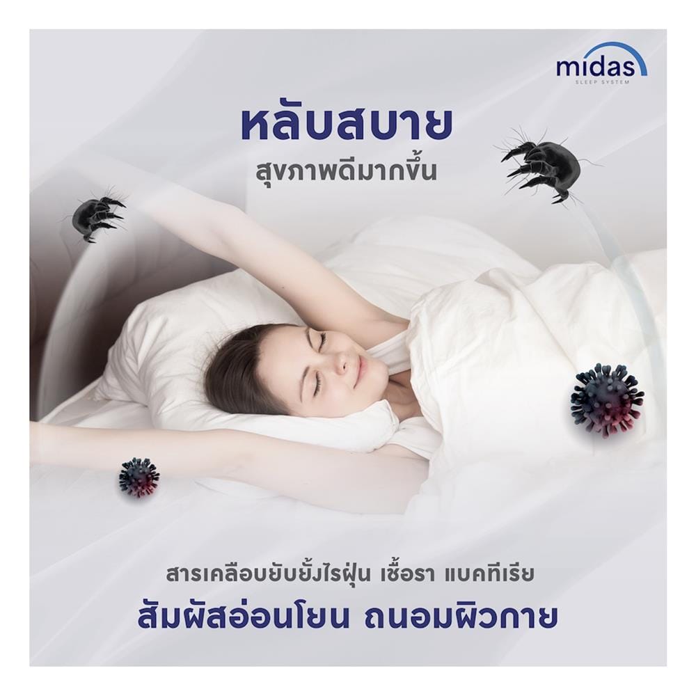 ที่นอนสปริง 6 ฟุต MIDAS รุ่น MALEENA พร้อมหมอนหนุน 2 ชิ้น