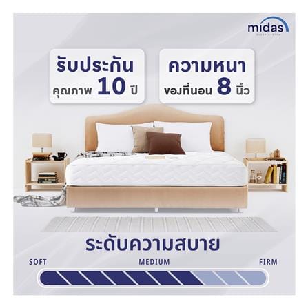 ที่นอนสปริง 6 ฟุต MIDAS รุ่น MALEENA พร้อมหมอนหนุน 2 ชิ้น_12