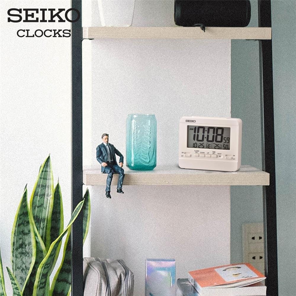 นาฬิกาดิจิทัล SEIKO CLOCKS QHL086W 4X3.5 นิ้ว สีขาว