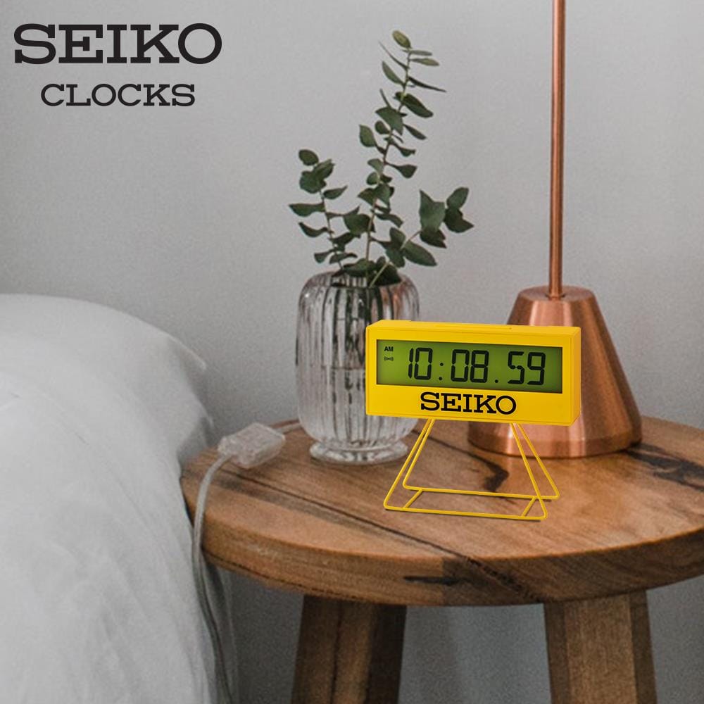 นาฬิกาดิจิทัล SEIKO CLOCKS QHL083Y 3X7 นิ้ว สีเหลือง