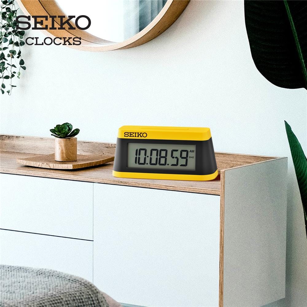 นาฬิกาดิจิทัล SEIKO CLOCKS QHL091Y 5.1X2.3 นิ้ว สีเหลือง/ดำ