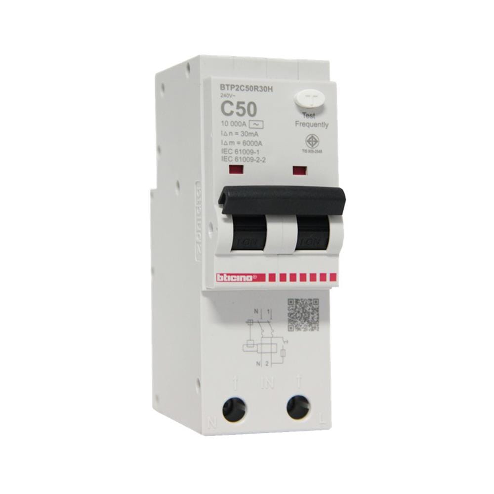 เมนเซอร์กิตเบรกเกอร์ 50 แอมป์ 1 เฟส BTICINO BTP2C50R30H