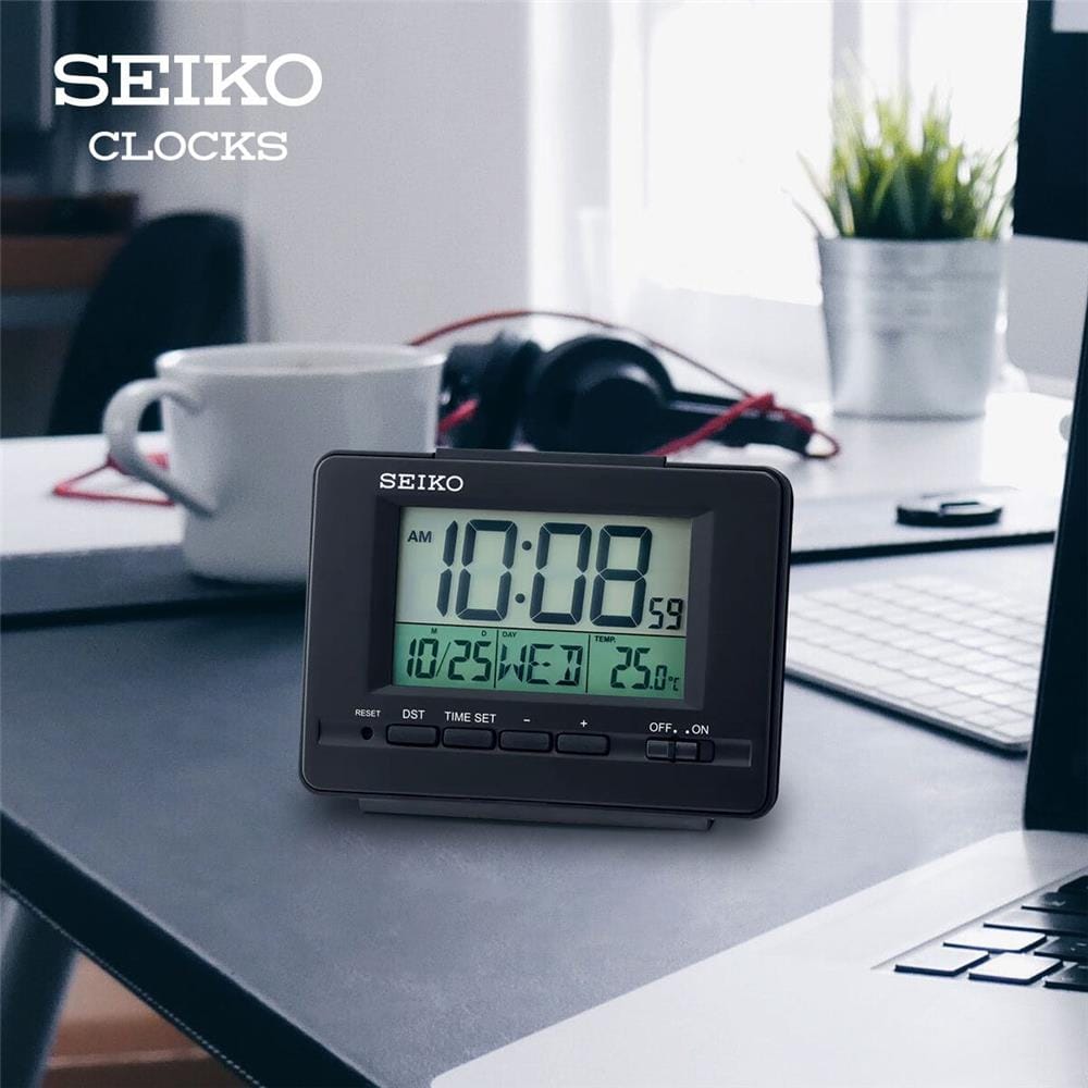 นาฬิกาดิจิทัล SEIKO CLOCKS QHL078K 4.8X3.7 นิ้ว สีดำ