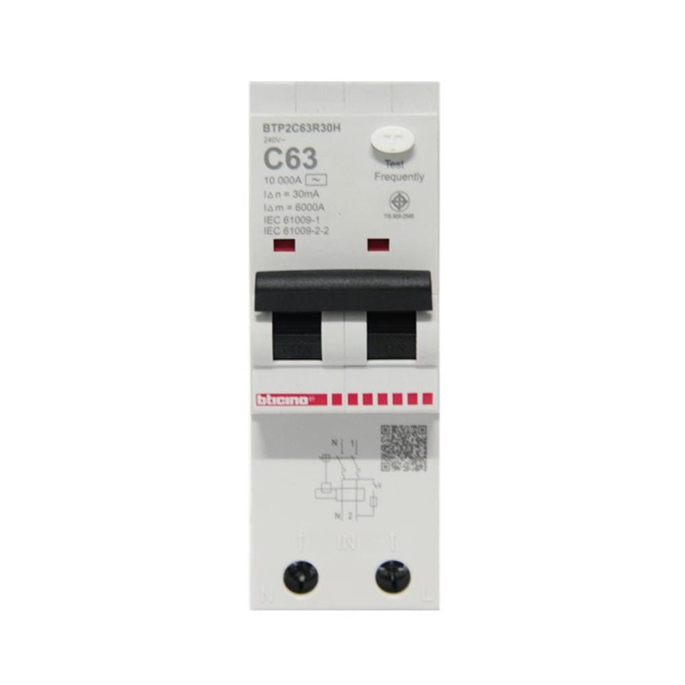 เมนเซอร์กิตเบรกเกอร์ 63 แอมป์ 1 เฟส BTICINO BTP2C63R30H