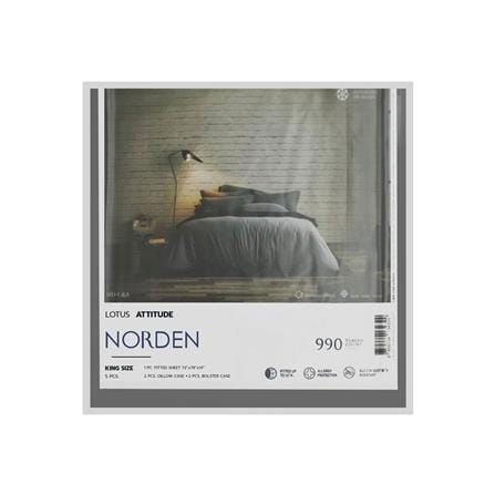 ชุดผ้าปูที่นอน 6 ฟุต 5 ชิ้น LOTUS NORDEN ND-GRA_5