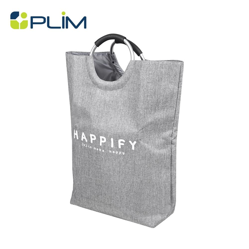 ถังผ้ากลมหูหิ้ว PLIM HAPPIFY สีเทา_1