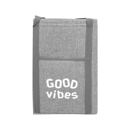 ถังผ้าเหลี่ยมหูหิ้ว PLIM GOOD VIBES สีเทา_3