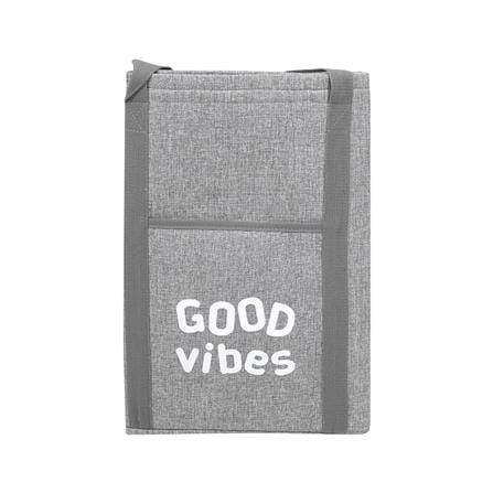 ถังผ้าเหลี่ยมหูหิ้ว PLIM GOOD VIBES สีเทา_3