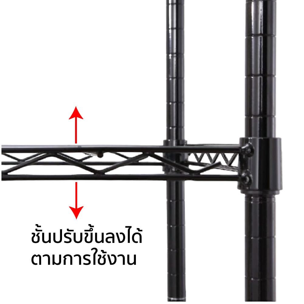 ชั้นวางของโล่ง 5 ชั้น PROSPEC E40120165OFK401-5T 120 ซม. สีดำ