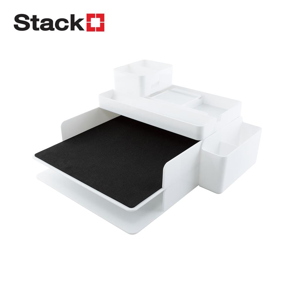 ถาดเก็บอุปกรณ์บนโต๊ะ STACKO 32x25x7 ซม. สีขาว (ชุด 6 ชิ้น)